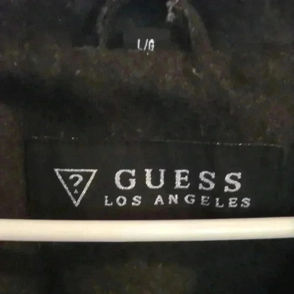 Guess Black Lined Wool Blend Silver Button Army R… - image 3